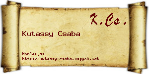 Kutassy Csaba névjegykártya