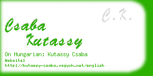 csaba kutassy business card